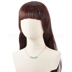 天然混石チップビーズネックレス  金メッキ 304 ステンレススチール サテライトチェーン ネックレス 女性用  15.75インチ（40cm）  2mm&nbsp;NJEW-JN03969