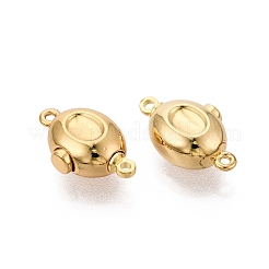 真鍮製ボックスクラスプ  オーバル  1連  1穴  2KGP本金メッキ  18mm  穴：17.5x10x6mm&nbsp;KK-Q074-12G