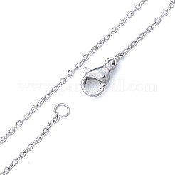 変色しない304ステンレススチールアズキチェーンネックレス、男性用、女性用  ステンレス鋼色  ワイド：1.2mm  17.72インチ（45cm）&nbsp;NJEW-N050-A02-S12