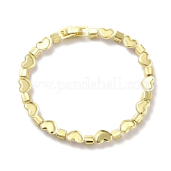 Rack Plating Iron Heart & Square Link Chains Bracelets&nbsp;BJEW-I300-03B