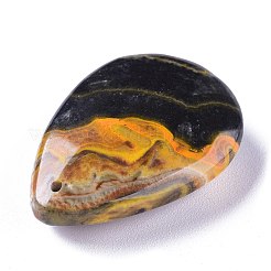 マルハナバチの天然碧玉ペンダント  ティアドロップ  33~41x21~26.5x8~9.5mm  穴：1.5mm&nbsp;G-A179-02A