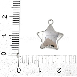 304ステンレススチールパヴェ合成シェルペンダント  スターのチャーム  ホワイト  ステンレス鋼色  16x14x4mm  穴：1.8mm&nbsp;STAS-P402-03B-P