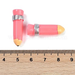 鉛筆樹脂カボション  ショッキングピンク  28.5x7.5x7.5mm&nbsp;RESI-Q014-06F