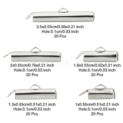 100Pcs 5 Styles Iron Slide On End Clasp Tubes&nbsp;IFIN-YW0003-11