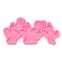 Fitness Theme Silicone Keychain Pendant Molds&nbsp;AJEW-M221-05