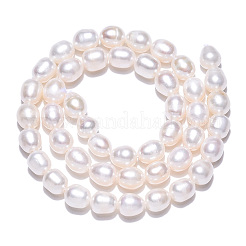 天然養殖淡水パールビーズ連売り  ライス  貝殻色  6.5~11.5x6~7.5mm  穴：0.7mm  約37~46個/連  13.66 ~14.25インチ（34.7cm〜36.2cm）&nbsp;PEAR-N012-06V