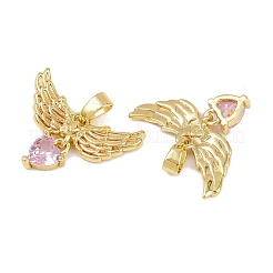 Brass Micro Pave Cubic Zirconia Pendants&nbsp;KK-F908-02G-02