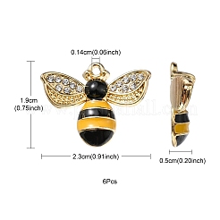 6Pcs Rack Plating Alloy Enamel Pendants&nbsp;ENAM-YW0002-56D
