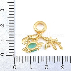 Brass Micro Pave Cubic Zirconia European Dangle Charms&nbsp;KK-CBAEBFB-17G