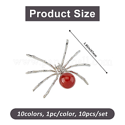 10Pcs Natural & Synthetic Gemstone Spider Display Decorations&nbsp;AJEW-FH00033