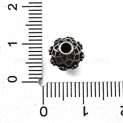 304ステンレススチールビーズ  格子模様と花柄の楕円形  アンティークシルバー  10x8.5mm  穴：2mm&nbsp;STAS-H263-23AS