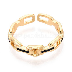 Brass & Enamel Cup Peg Ring Settings&nbsp;KK-N274-16G