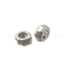 真鍮ビーズ  カドミウムフリー＆ニッケルフリー＆鉛フリー  八角形  プラチナ  3.5x1.7mm  穴：1.8mm&nbsp;KK-K398-05B-P