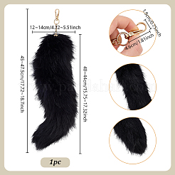 Faux Fur Fox Tail Pendant Decorations&nbsp;AJEW-WH0481-833A