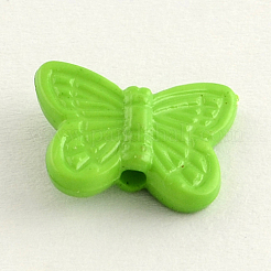 不透明なアクリルビーズ  蝶  ミックスカラー  11x14x4mm  穴：2mm  約1900個/500g&nbsp;SACR-Q099-M58