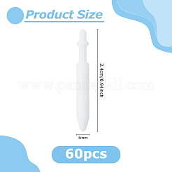 ペイントペン用ナイロン交換用ペン先60個  ホワイト  24x3mm&nbsp;OFST-DC0001-03