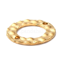 304ステンレススチールコネクタチャーム  プリーツリング  ゴールドカラー  15x1mm  穴：1.4mm  内径：9mm&nbsp;X-FIND-WH0038-23G