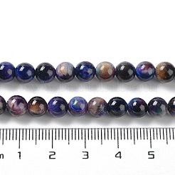 天然レインボータイガーアイビーズ連売り  染め  ラウンド  ブルー  6mm  穴：1mm  約62~63個/連  15.20''~15.59''（38.6~39.6センチメートル）&nbsp;G-NH0002-A01-A03