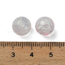 透明なひび割れ模様の焼き絵用塗料、ガラスビーズの糸  模造オパール  ラウンド  ホワイト  10x9mm  穴：1.8mm  454個/ 500g&nbsp;LS-DGLA-XCP0001-29