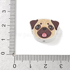 プリントウッドビーズ  犬  小麦  14x19x8mm  穴：2.5mm&nbsp;WD-CBAA998-B06