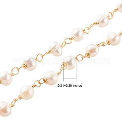 1 Strand Handmade Cultured Freshwater Pearl Beaded Chains&nbsp;AJEW-SZ0002-07
