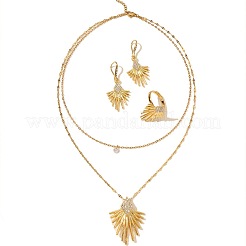 Alloy Crystal Rhinestone Double Layer Necklace & Earrings & Rings Sets&nbsp;FS-WG16ACC-01