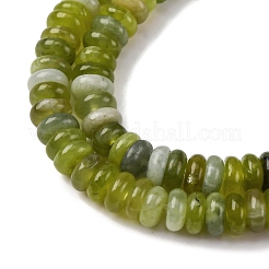 天然岫岩のヒスイのビーズ連売り  ロンデル  6~7x2~3mm  穴：0.8mm  約140~150個/連  15.16~15.35インチ（38.5~39cm）。&nbsp;G-L624-H05-6x2mm
