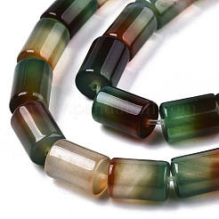 天然な孔雀瑪瑙ビーズ連売り  コラム  11.5~12.5x8.5mm  穴：1.2mm  約33個/連  15.35インチ（39cm）&nbsp;G-T131-72
