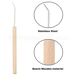木製編み道具セット  かぎ針編みのフック針付き  バリーウッド  159x40x34mm  ピン：2mm  インナーサイズ：128x10.5mm&nbsp;TOOL-WH0018-22