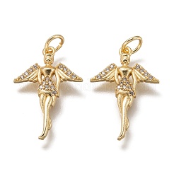 Brass Micro Pave Clear Cubic Zirconia Pendants&nbsp;ZIRC-I051-10