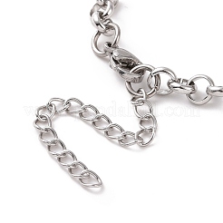 Non-Tarnish 304 Stainless Steel Rolo Chain Bracelet for Men Women&nbsp;BJEW-E031-06P-04