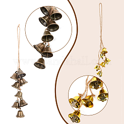 4Pcs 2 Style Iron Bell Pendant Decorations&nbsp;HJEW-OC0001-16
