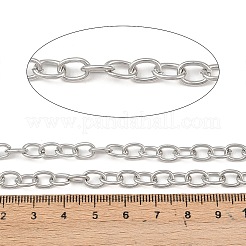 変色しにくい304ステンレススチールアズキチェーン  溶接されていない  オーバル  ステンレス鋼色  8x6x1.2mm&nbsp;X-CHS-R009-12