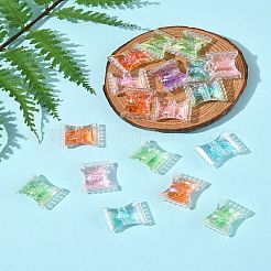 32 個の UV メッキレインボー虹色アクリルビーズ  ウサギの頭が付いたキャンディーの形  二層ビーズ  ミックスカラー  21.5x17x9.5mm  穴：3.5mm&nbsp;OACR-FS0002-14