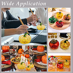 3Pcs 3 Styles Glass Pumpkin Display Decorations&nbsp;DJEW-PH0001-68C