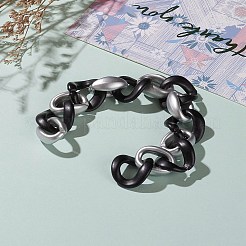 手作りスプレー塗装ccbプラスチックリンクチェーン  ブラック  リンク：23x16x8.5mm  23x22.5x9mm  約39.37インチ（1m）/連&nbsp;AJEW-JB00872-01