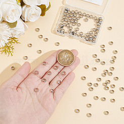201ステンレススチールスペーサービーズ120個  フラットラウンド  ステンレス鋼色  6x3mm  穴：4mm&nbsp;STAS-UN0053-86