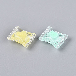 透明プラスチックビーズ  二層ビーズ  甘いキャンディ  ミックスカラー  21x17x9.5mm  穴：3mm&nbsp;X-KY-T041-22