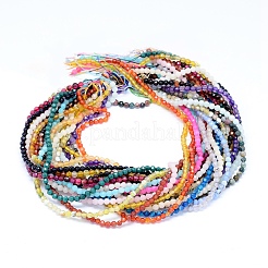 Faceted Natural Agate Beads Strands&nbsp;G-F559-05-4mm