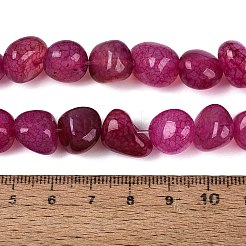 天然石瑪瑙ビーズ連売り  ナゲット  染め＆加熱  タンブルストーン  カメリア  5~14x6~15x6~15mm  穴：0.7~1mm  約34~41個/連  13.98~15.35インチ（35.5~39cm）&nbsp;G-Q606-107C