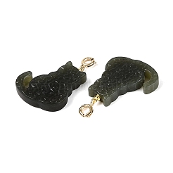 Natural Hetian Jade Cat Shape Pendant Decorations&nbsp;G-N371-09