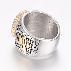 304ステンレススチール指輪  エナメル  ワイドバンドリング  クロス  ミックスカラー  17~22mm&nbsp;RJEW-G091-22