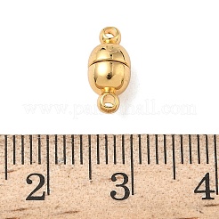楕円形の真鍮マグネットクラスプ  カン付き  ニッケルフリー  18KGP本金メッキ  11.5x5mm  穴：1.2mm&nbsp;KK-B160-36G