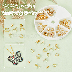 90Pcs 6 Style 304 Stainless Steel Snap On Bails&nbsp;STAS-UN0055-32