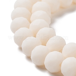 ガラスビーズ連売り  多面カット  艶消し  ロンデル  アンティークホワイト  3.5~3.8mm  穴：0.8~1mm  約105~110個/連  29~31cm&nbsp;EGLA-A034-P3mm-MD17