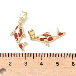 Brass Micro Pave Cubic Zirconia Pendants&nbsp;KK-C104-04A-G