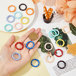20Pcs 10 Colors Zinc Alloy Spring Gate Rings&nbsp;FIND-HY0002-97
