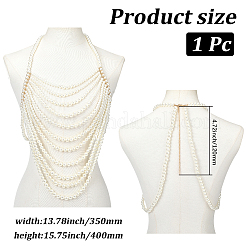 Plastic Imitation Pearl Round Beaded Shoulder Chains&nbsp;AJEW-WH20006-210
