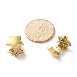 イオンプレーティング(IP) 304 ステンレススチール フープピアス  18KGP本金メッキ  スター  14x15x16mm&nbsp;EJEW-C124-01C-G