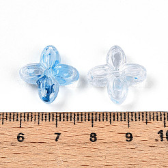 透明なアクリルビーズ  四つ葉  ライトスカイブルー  16.8x17x5.8mm  穴：1.8mm  約714個/500g&nbsp;TACR-T028-35J